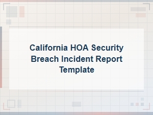 California Hoa Security Breach Incident Report Guide