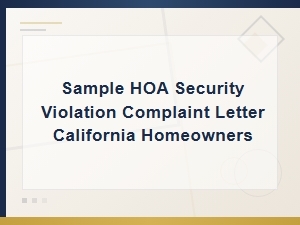 How to File an Hoa Security Complaint in California